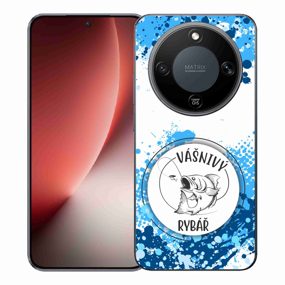 Gél borító mmCase a Honor Magic 8 Lite 5G számára - szenvedélyes halász fehér háttérrel