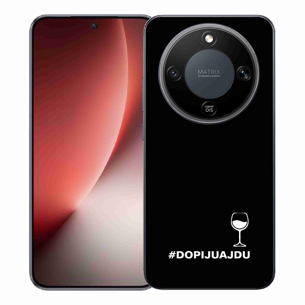 Gél borítás mmCase a Honor Magic 8 Lite 5G készülékhez - bor motívum fekete háttérrel