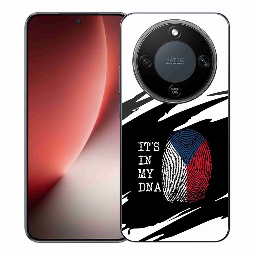 Gél borító mmCase a Honor Magic 8 Lite 5G - zászlós ujjlenyomat fekete és fehér háttérrel