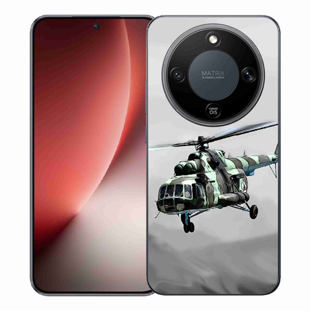 Zselés borítás mmCase a Honor Magic 8 Lite 5G számára - katonai helikopter