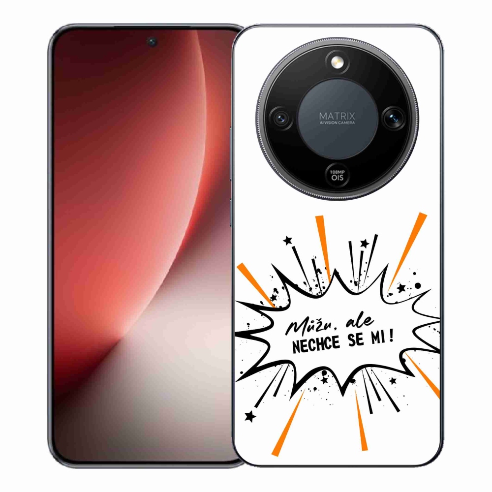 Gél borító mmCase a Honor Magic 8 Lite 5G készülékhez - vicces szöveg 11 fehér háttér