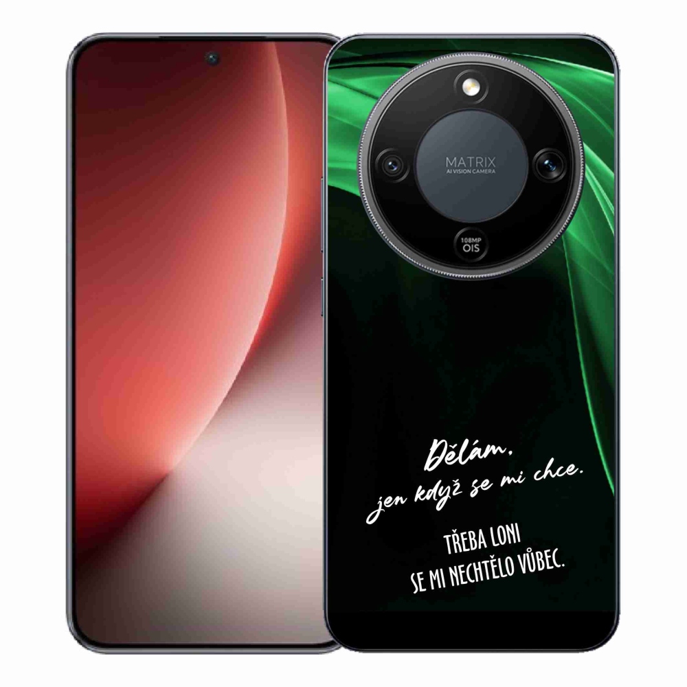 Gél borító mmCase a Honor Magic 8 Lite 5G készülékhez - vicces szöveg 12 fekete háttér