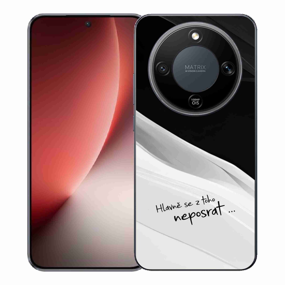 Gél borító mmCase a Honor Magic 8 Lite 5G számára - vicces szöveg 13 fehér és fekete háttérrel