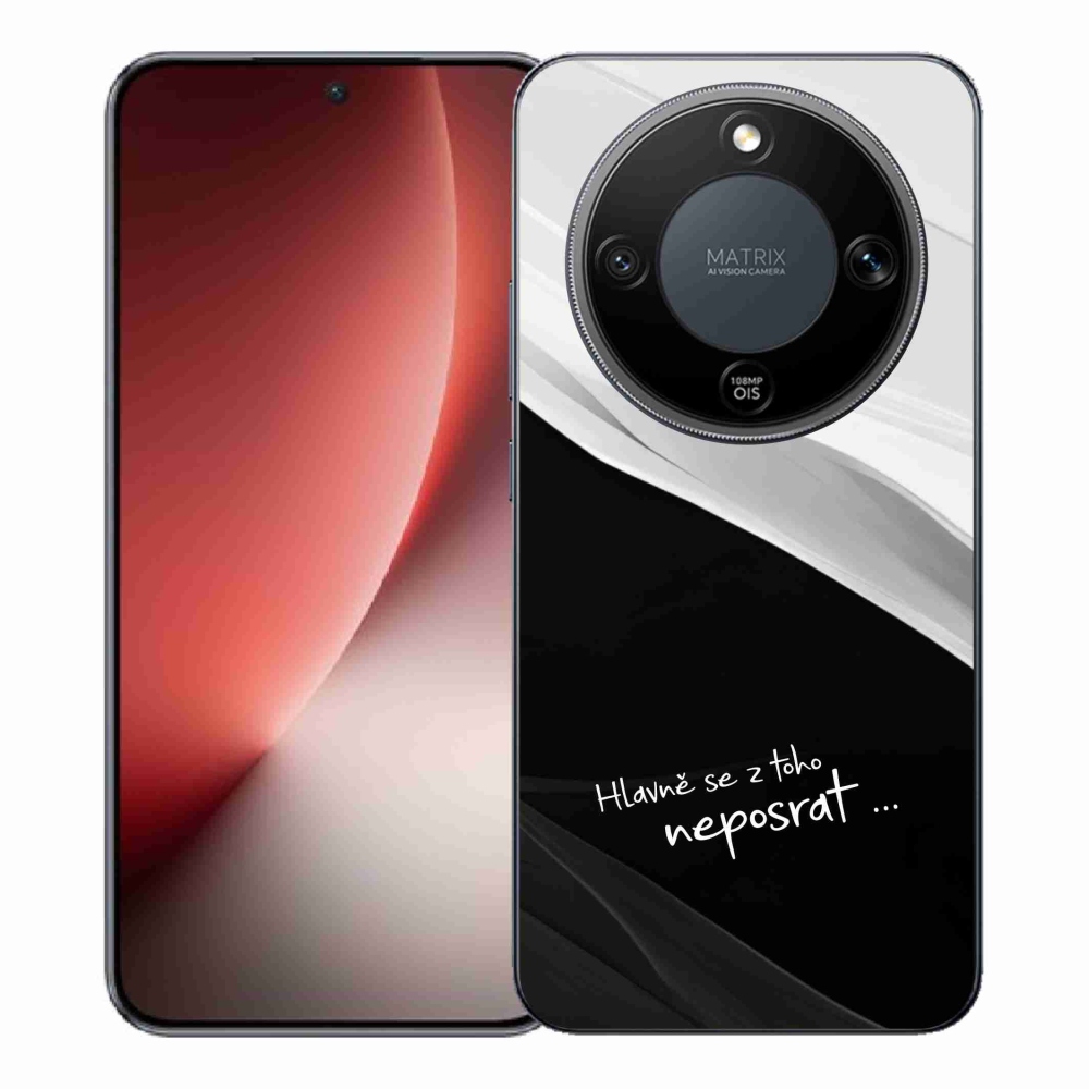 Gél borító mmCase a Honor Magic 8 Lite 5G számára - vicces szöveg 13 fekete és fehér háttérrel