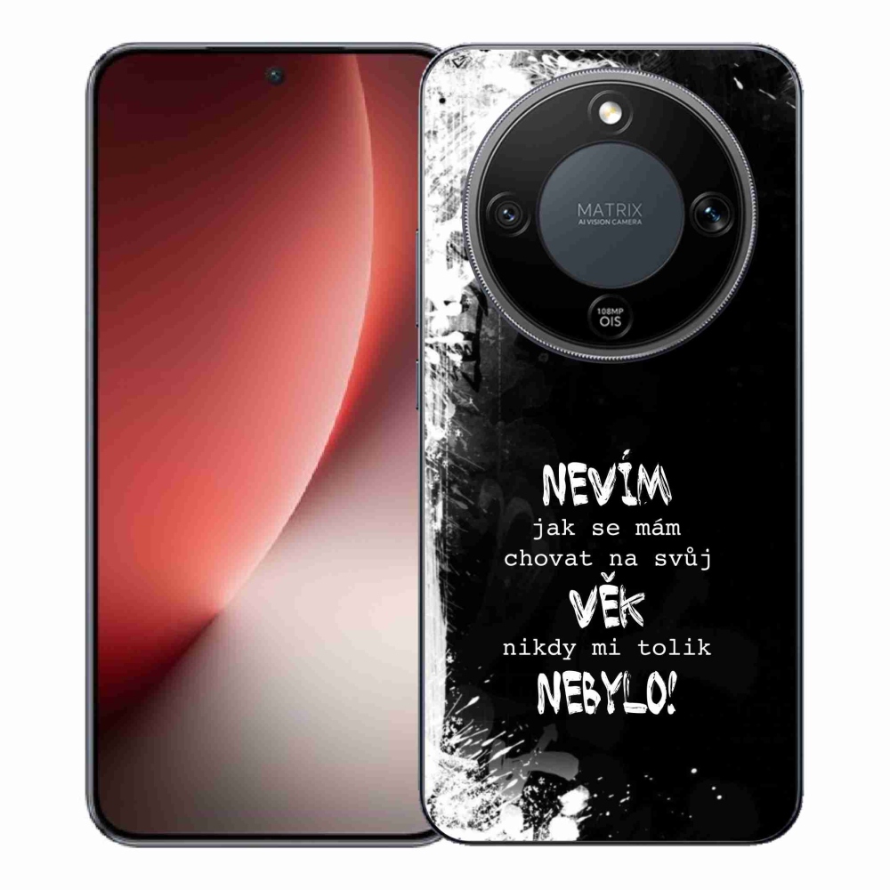 Gél borító mmCase a Honor Magic 8 Lite 5G készülékhez - vicces szöveg 14 fekete háttér