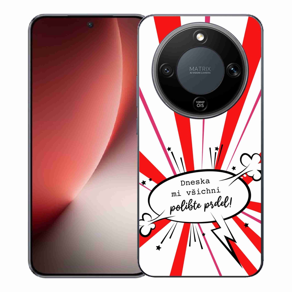 Gél borító mmCase a Honor Magic 8 Lite 5G számára - vicces szöveg 15 fehér háttérrel