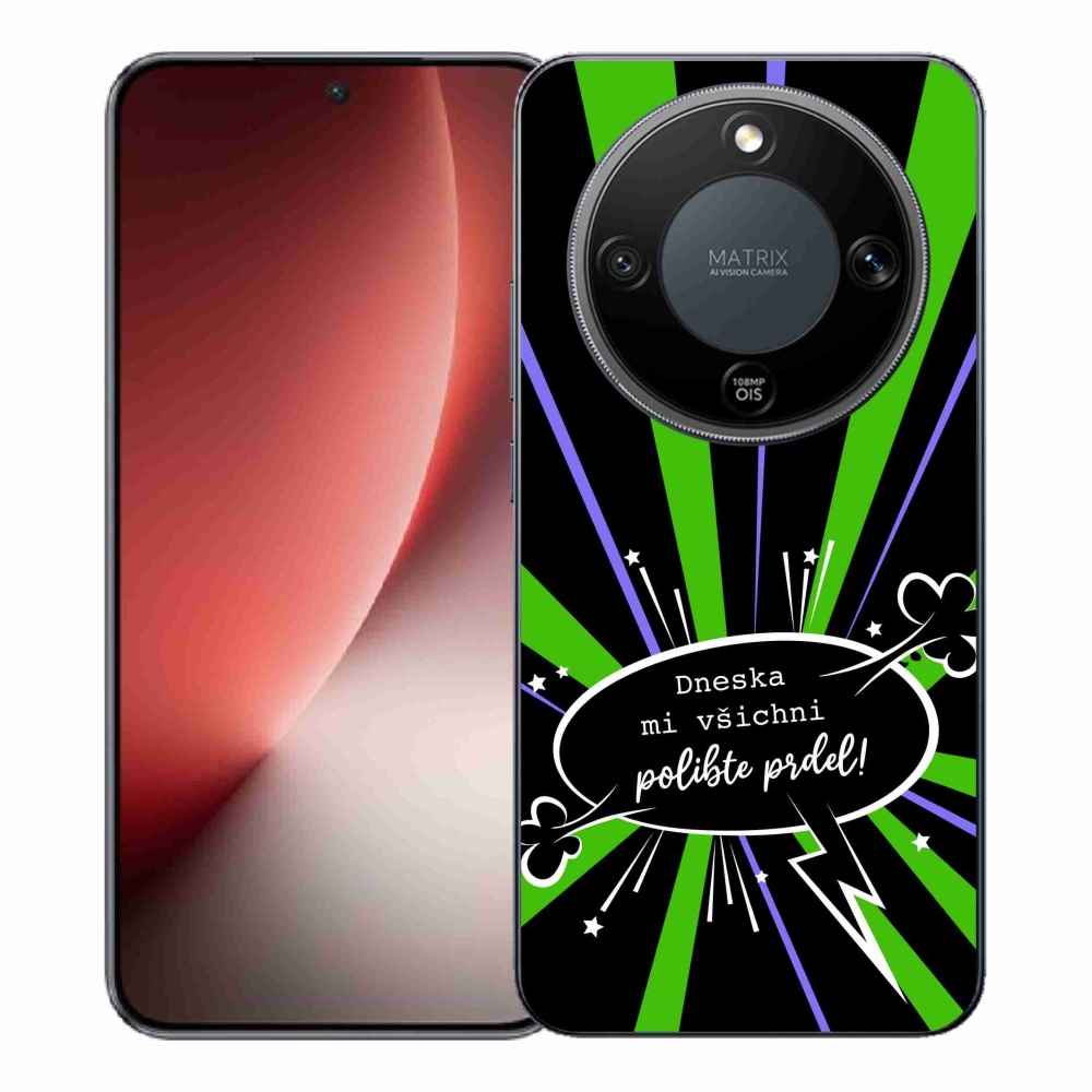 Gél borító mmCase a Honor Magic 8 Lite 5G számára - vicces szöveg 15 fekete háttérrel