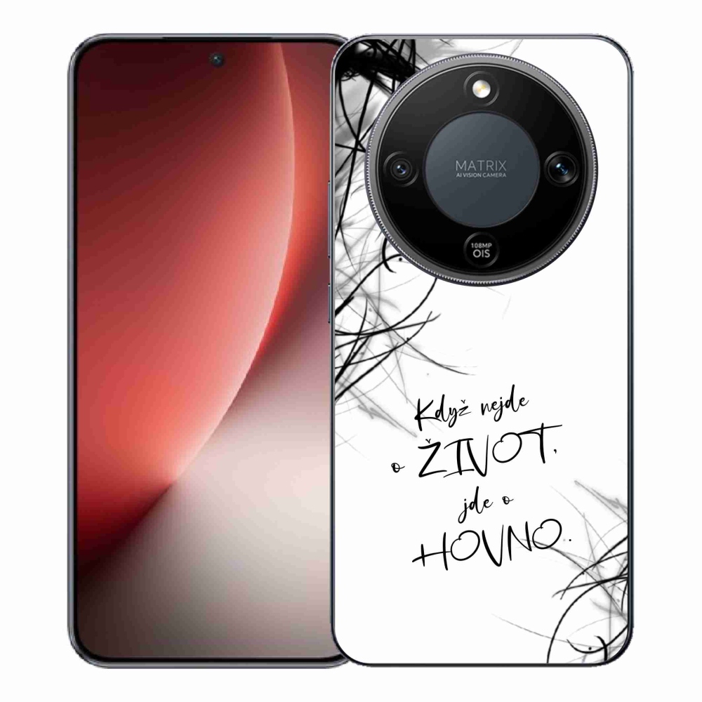 Gél borító mmCase a Honor Magic 8 Lite 5G készülékhez - vicces szöveg 16 fehér háttér