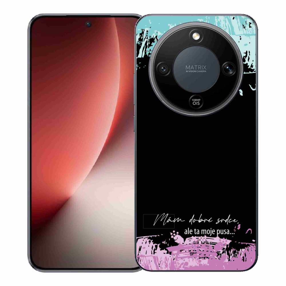 Gél borító mmCase a Honor Magic 8 Lite 5G számára - vicces szöveg 3 fekete háttérrel