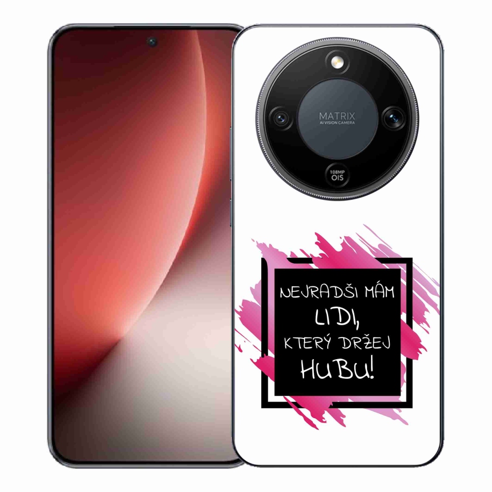 Gél borító mmCase a Honor Magic 8 Lite 5G számára - vicces szöveg 7 fekete-fehér háttérrel