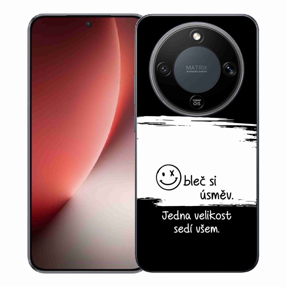 Gél borító mmCase a Honor Magic 8 Lite 5G számára - vicces szöveg 8 fehér és fekete háttérrel