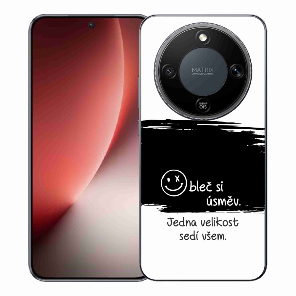 Gél borító mmCase a Honor Magic 8 Lite 5G számára - vicces szöveg 8 fekete-fehér háttérrel