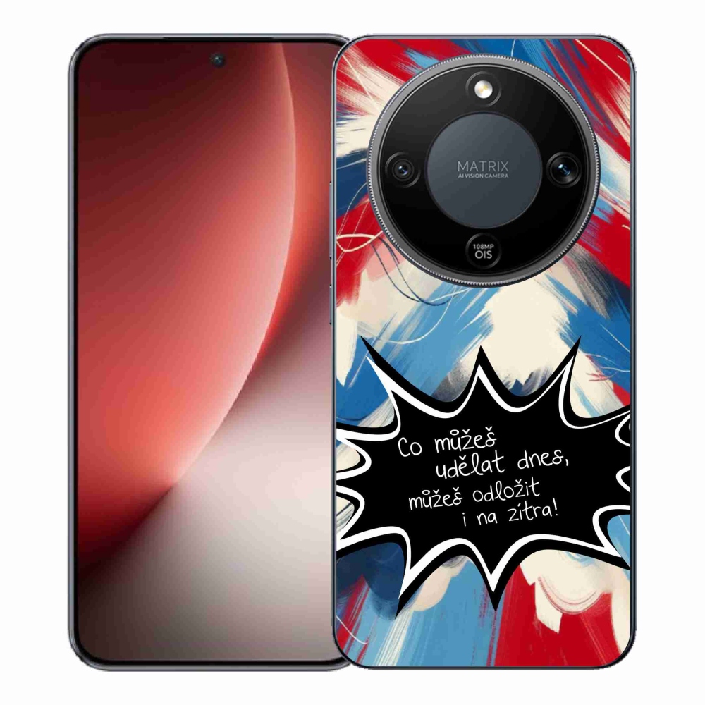 Gél borító mmCase a Honor Magic 8 Lite 5G készülékhez - vicces szöveg 9 fekete háttér