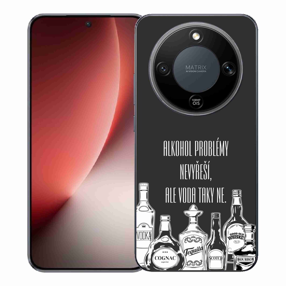 Gél borító mmCase a Honor Magic 8 Lite 5G számára - vicces szöveg fekete háttérrel