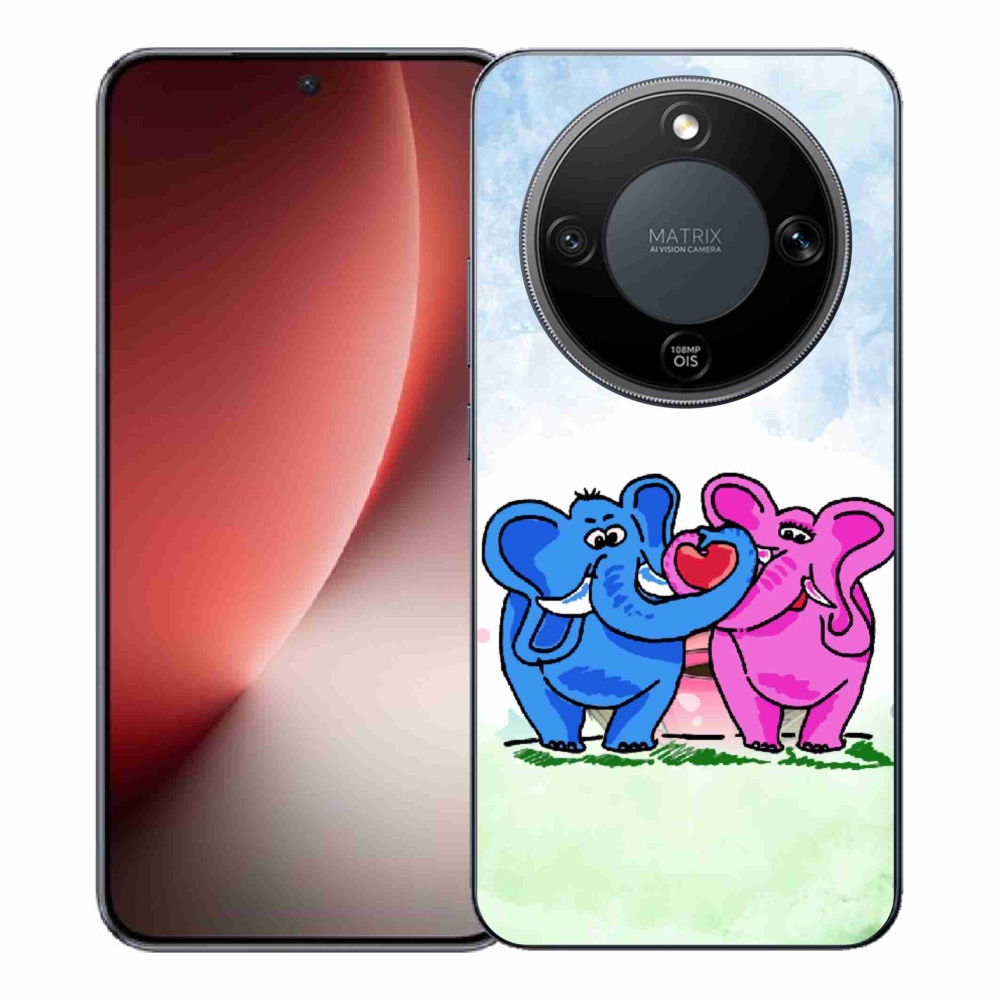 Gél borítás mmCase a Honor Magic 8 Lite 5G számára - szerelmes elefántok