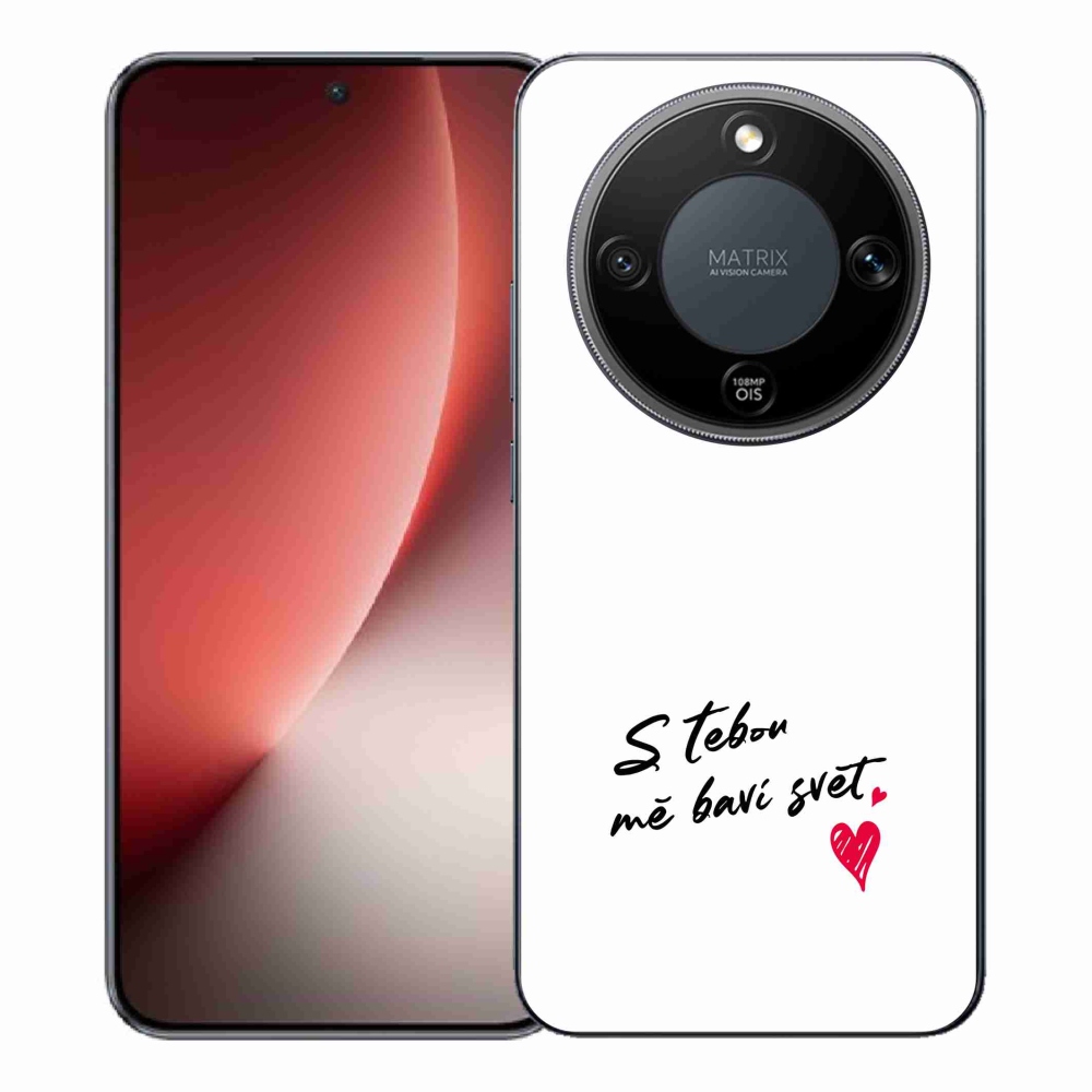 Gél borító mmCase a Honor Magic 8 Lite 5G készülékhez - szerelmes szöveg 1 fehér háttér