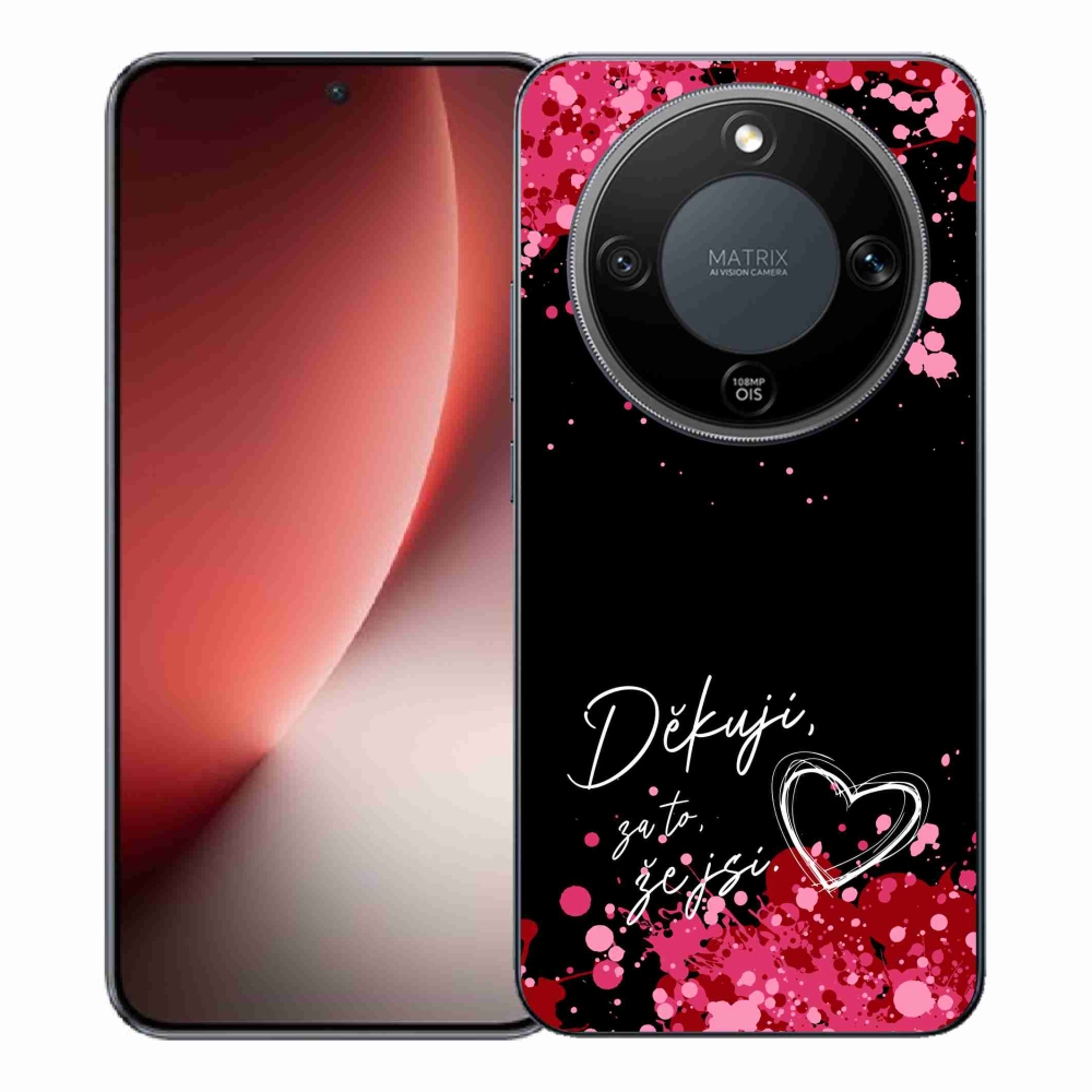 Gél borító mmCase a Honor Magic 8 Lite 5G készülékhez - szerelmes szöveg 2 fekete háttér