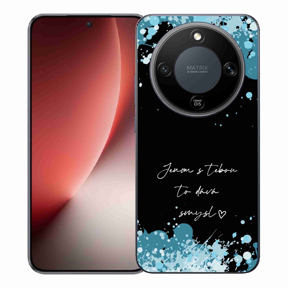 Gél borító mmCase a Honor Magic 8 Lite 5G számára - szerelmes szöveg fekete háttérrel