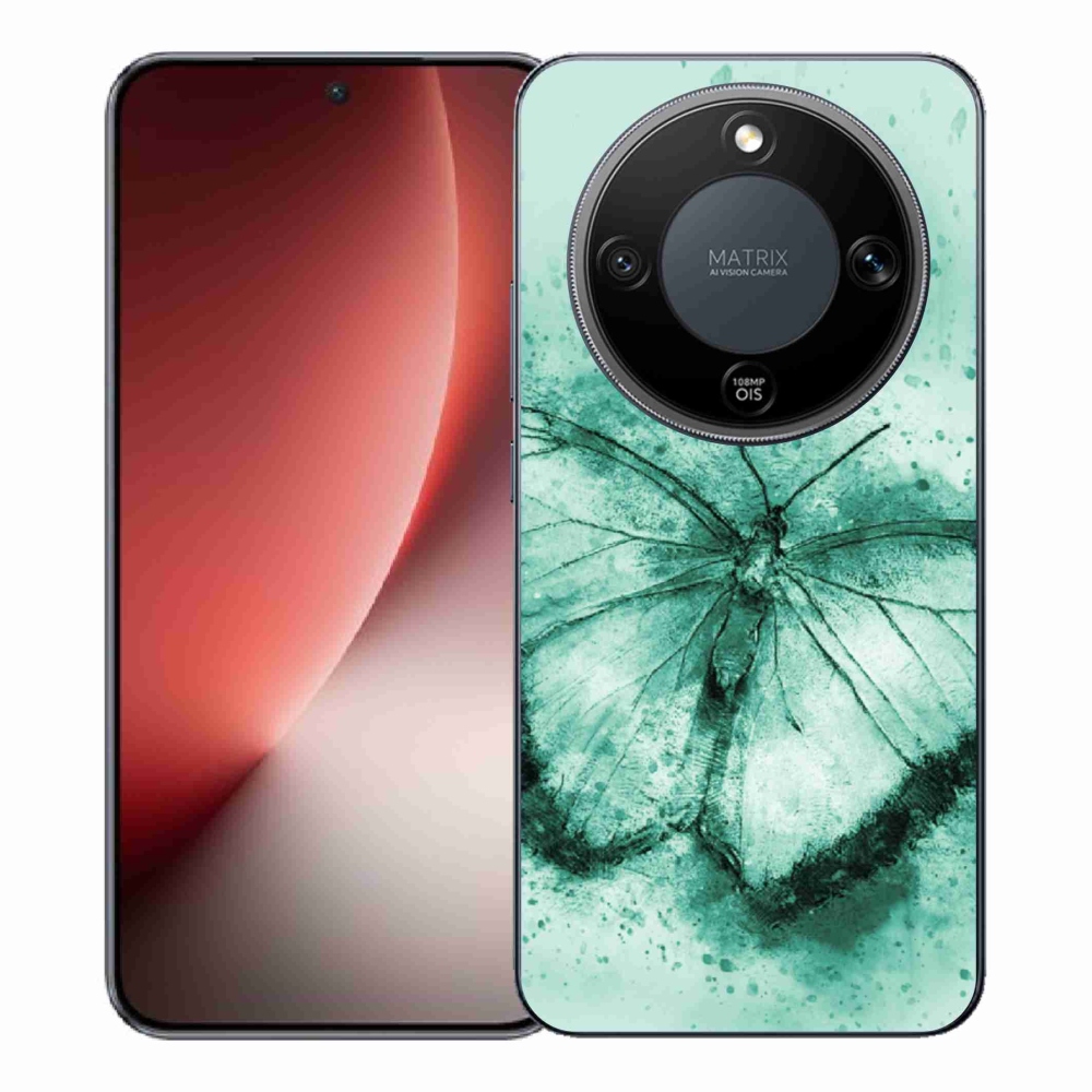 Zselés borítás mmCase a Honor Magic 8 Lite 5G készülékhez - zöld pillangó