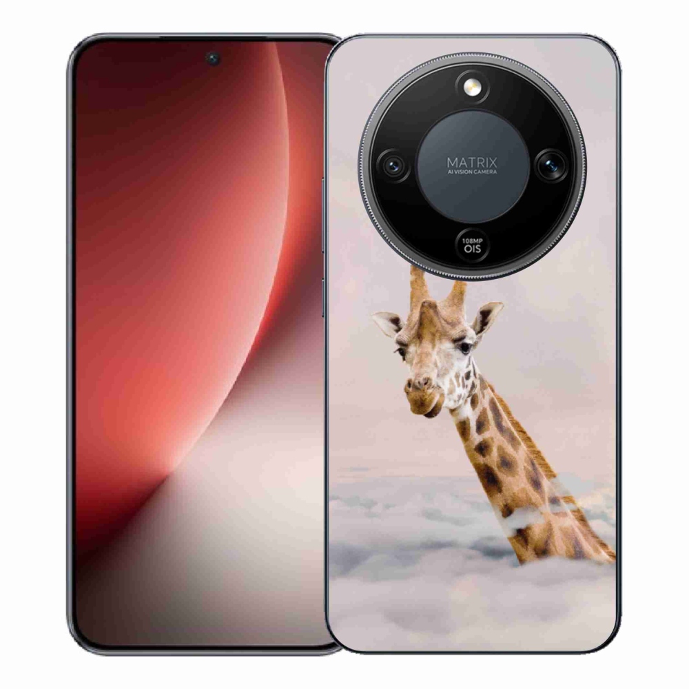 Zselés borítás mmCase a Honor Magic 8 Lite 5G számára - zsiráf a felhőkben