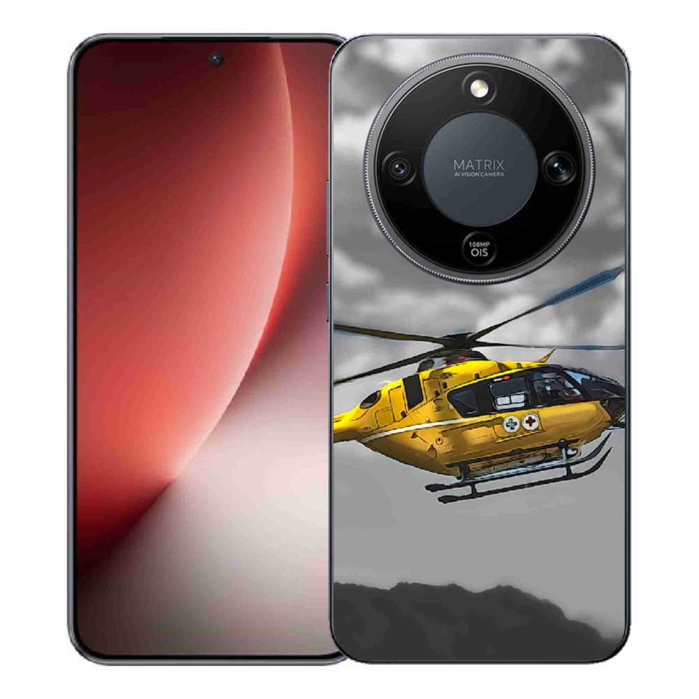 Zselés borítás mmCase a Honor Magic 8 Lite 5G számára - sárga helikopter