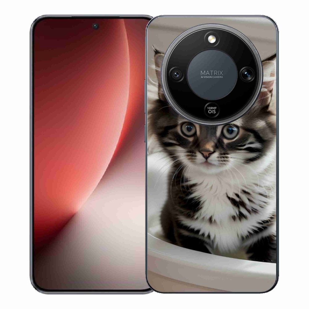 Gél borítás mmCase a Honor Magic 8 Lite 5G számára - kíváncsi cica