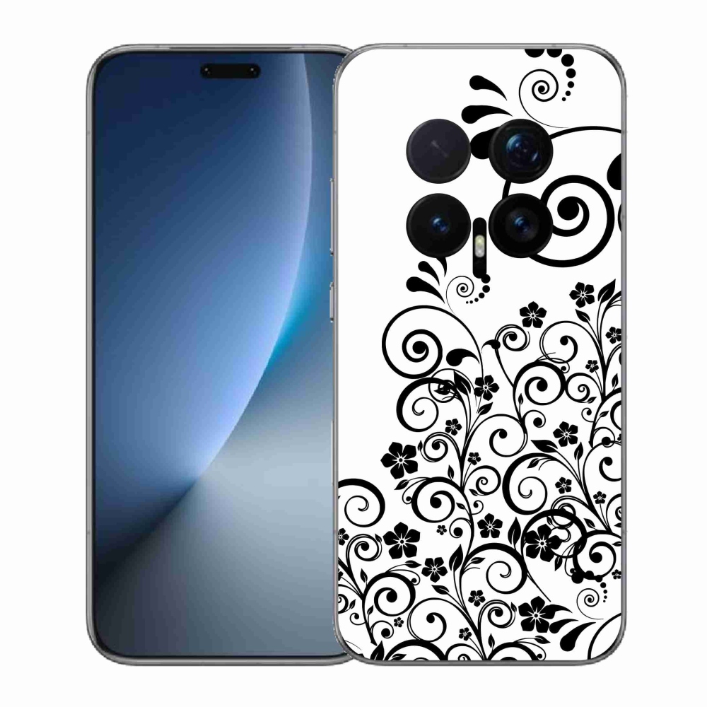 Zselés borítás mmCase a Honor Magic 8 Pro készülékhez - fekete és fehér virágminták