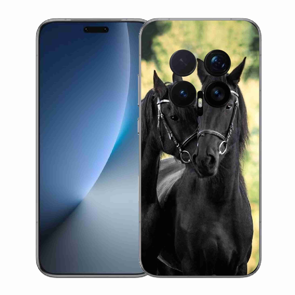 Zselés borítás mmCase a Honor Magic 8 Pro-hoz - két fekete ló