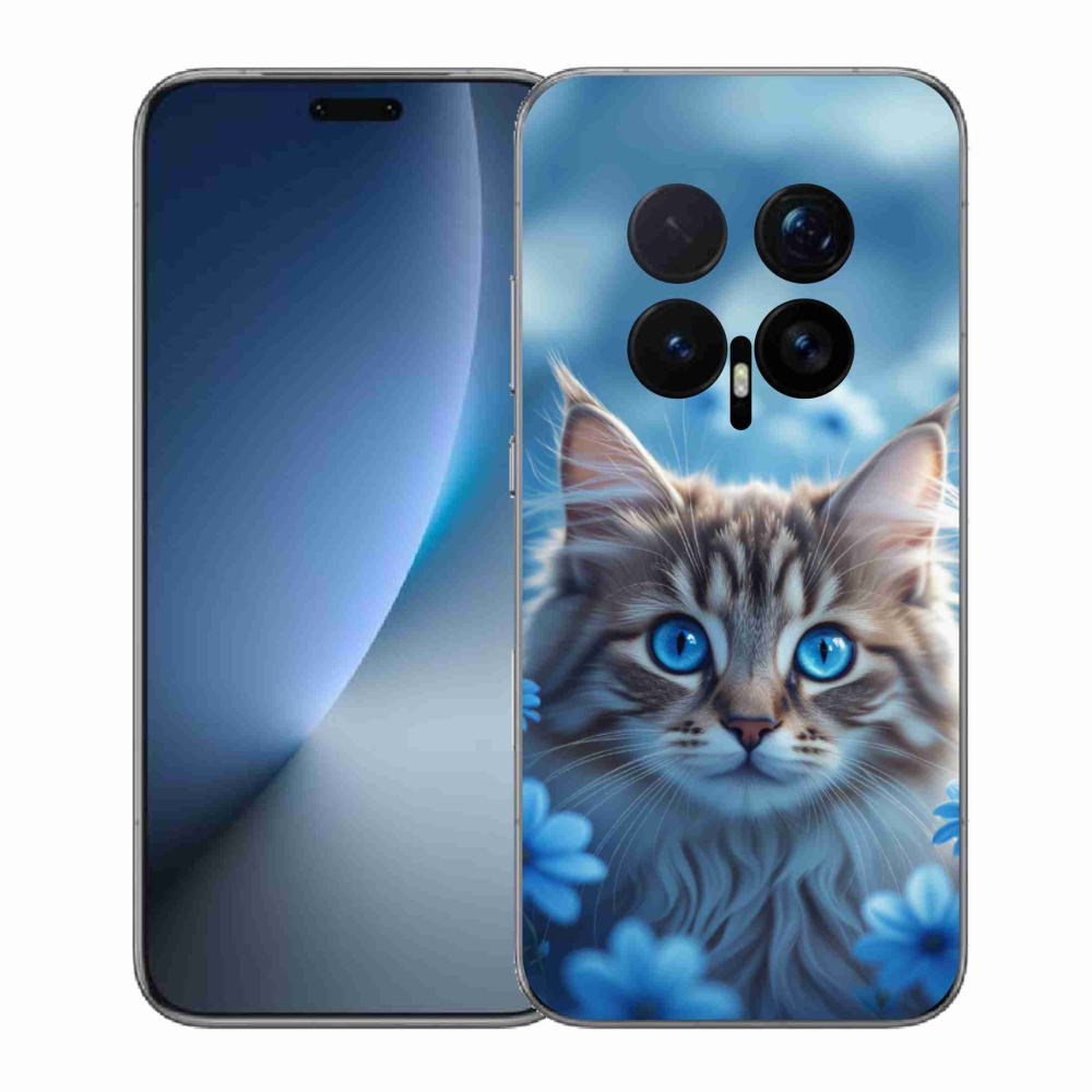 mmCase gél tok az Honor Magic 8 Pro-hoz – kiscica kék virágok között