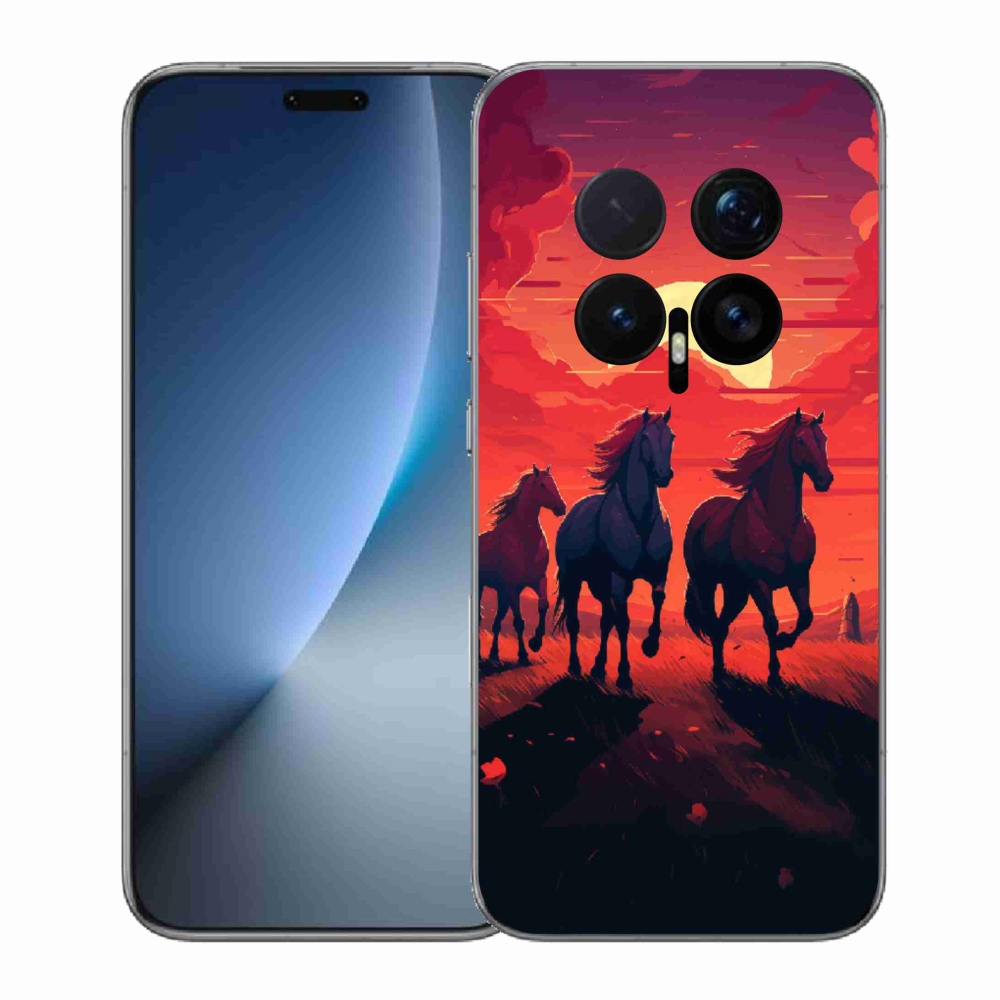 Gél borítás mmCase a Honor Magic 8 Pro számára - lovak és naplemente