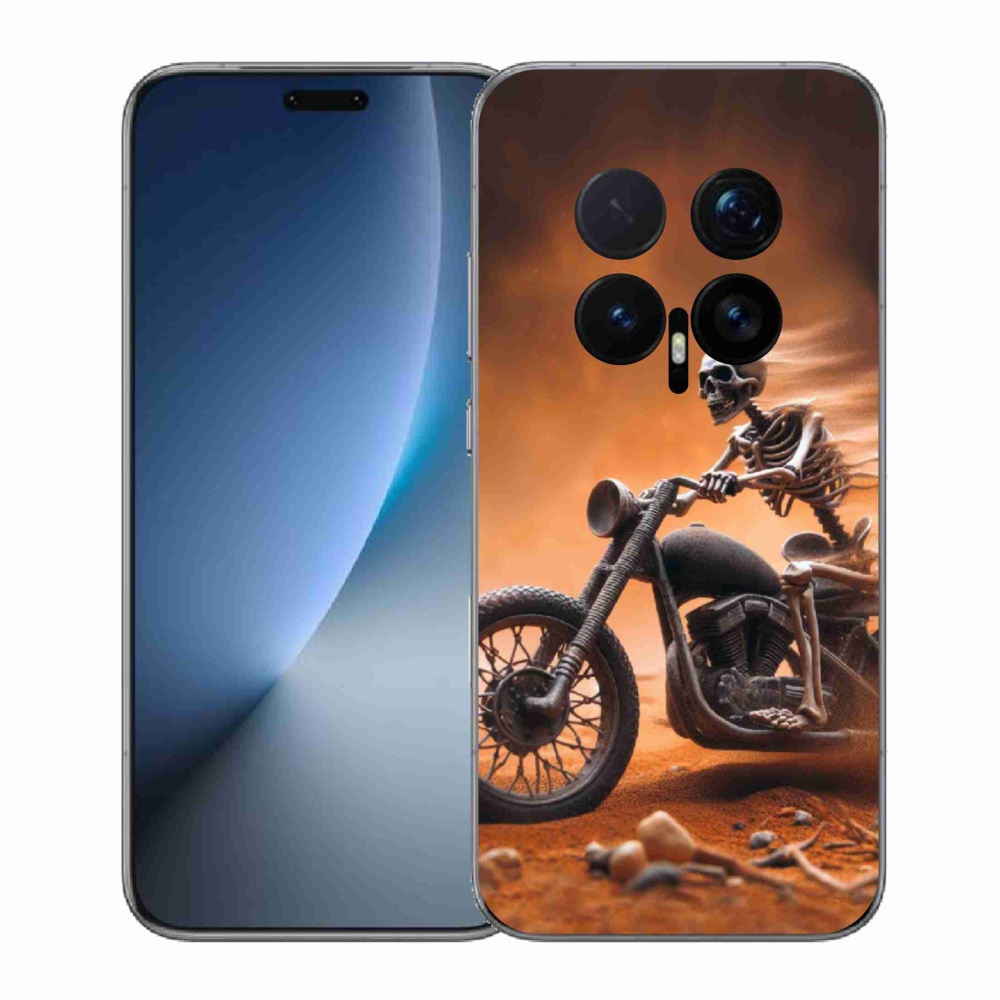 Zselés borítás mmCase a Honor Magic 8 Pro számára - csontváz egy motorkerékpáron