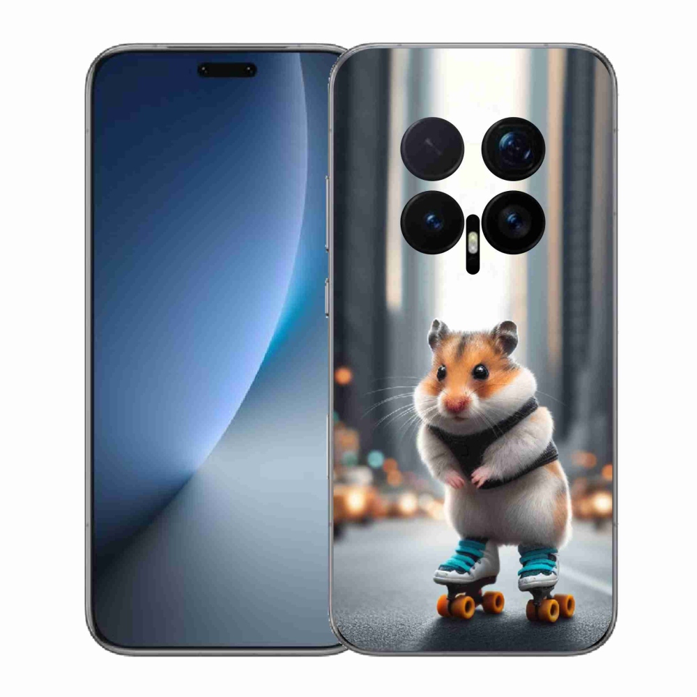 Zselés borítás mmCase a Honor Magic 8 Pro számára - hörcsög a korcsolyán