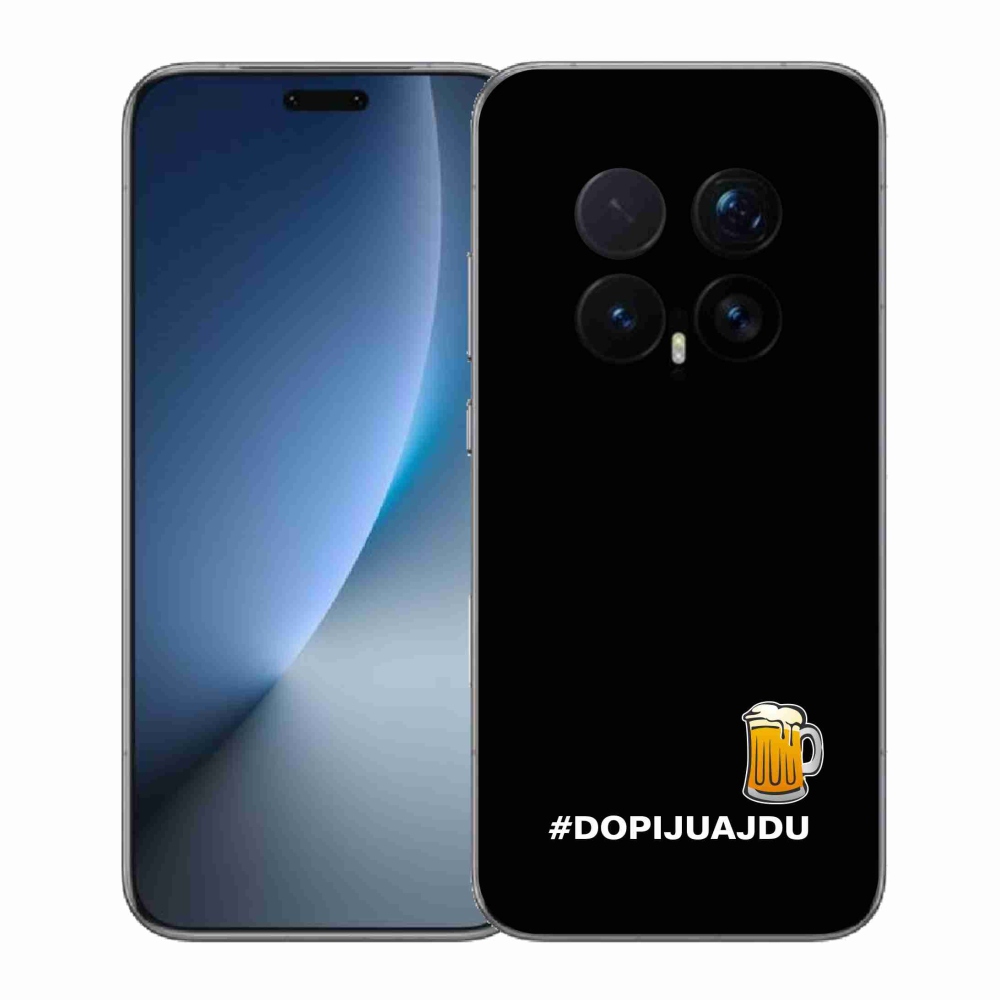 Gél borítás mmCase a Honor Magic 8 Pro-hoz - sör motívum 1 fekete háttérrel