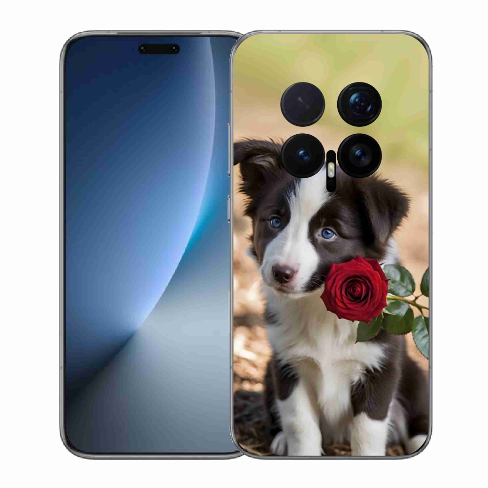 mmCase gél tok az Honor Magic 8 Pro-hoz – aranyos border collie rózsával