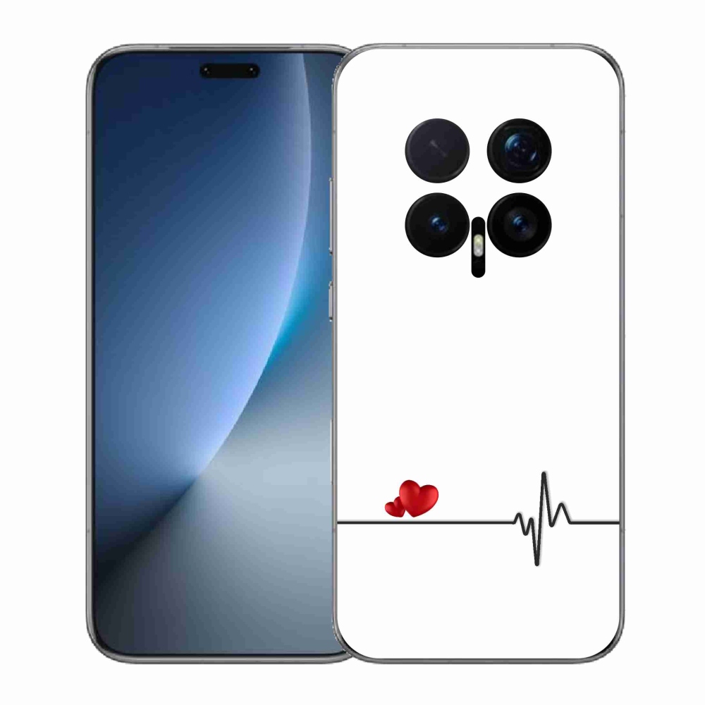 Gél borító mmCase a Honor Magic 8 Pro készülékre - szív és szívverés fehér háttérrel