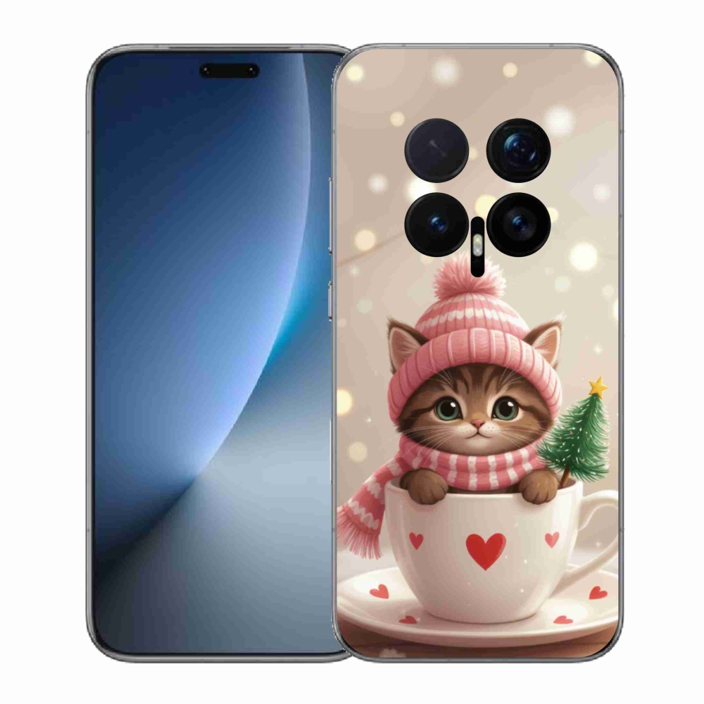 mmCase gél tok az Honor Magic 8 Pro-hoz – karácsonyi cica egy csészében