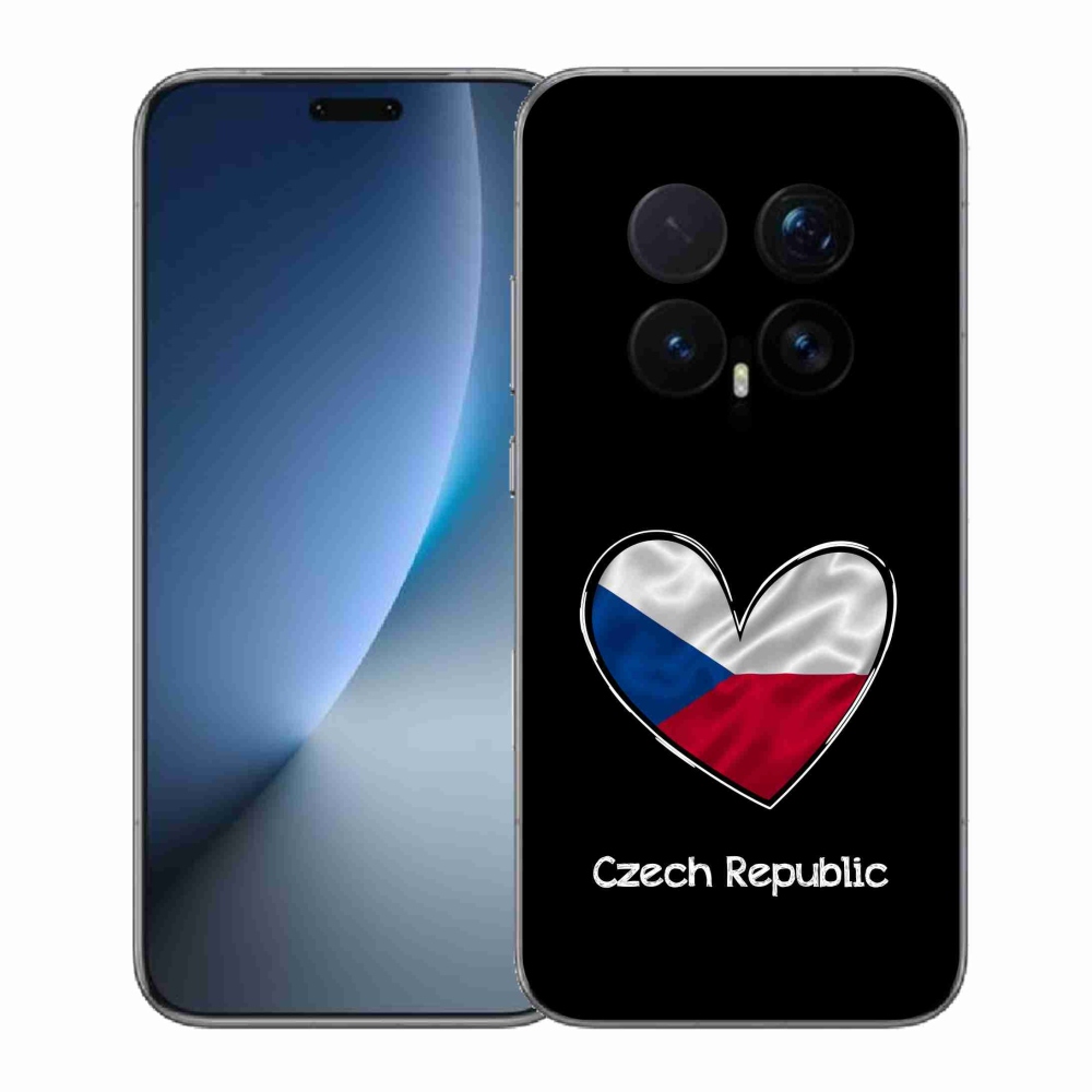 Gél borító mmCase a Honor Magic 8 Pro-hoz - zászló szív fekete háttérrel