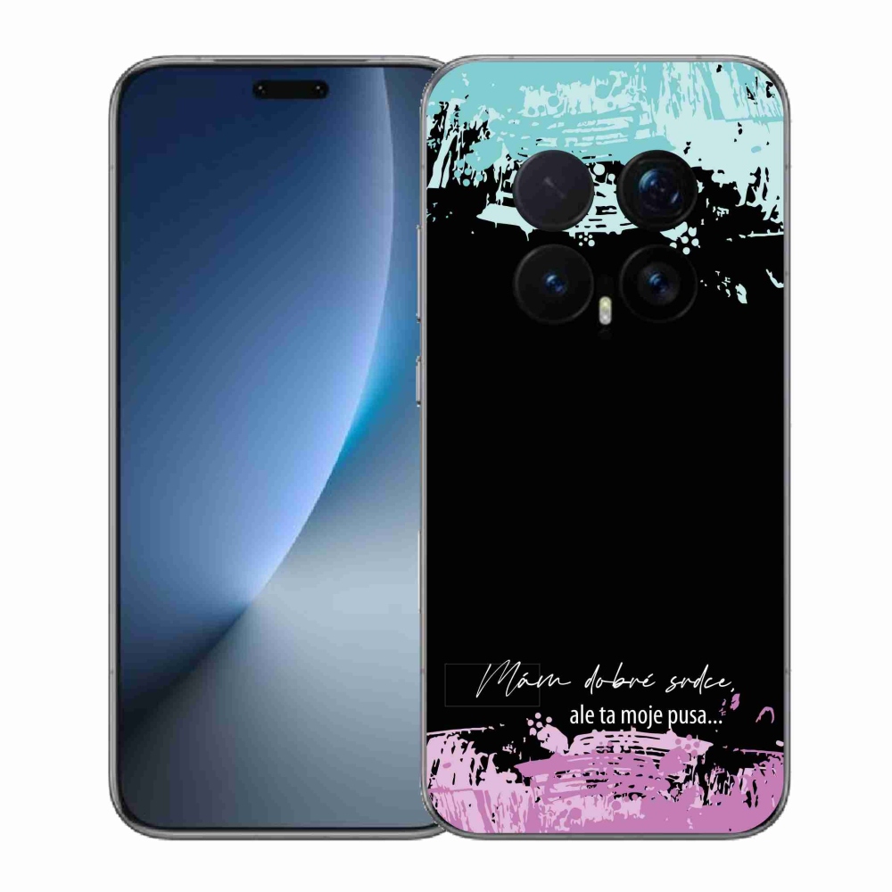 Gél borító mmCase a Honor Magic 8 Pro-hoz - vicces szöveg 3 fekete háttérrel