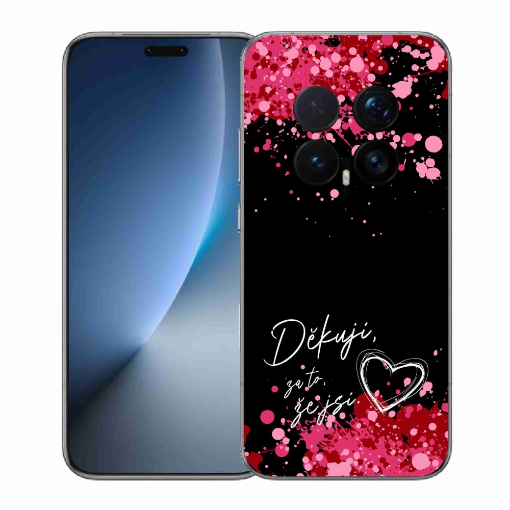 Gél borító mmCase a Honor Magic 8 Pro készülékhez - text in love 2 fekete háttér