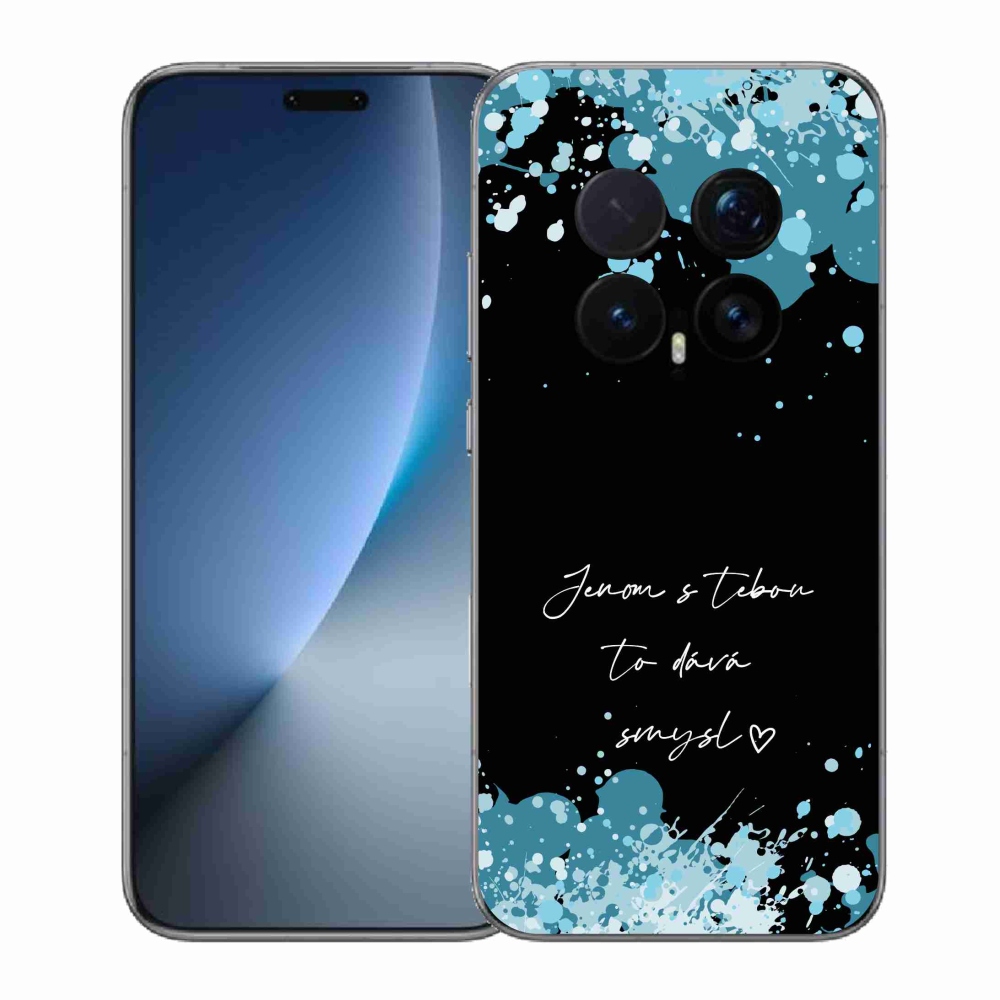 Gél borító mmCase a Honor Magic 8 Pro-hoz - szerelmes szöveg fekete háttérrel