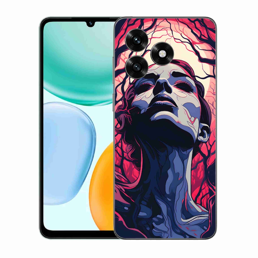 Zselés borítás mmCase a Honor X5c Plus számára - absztrakt arc