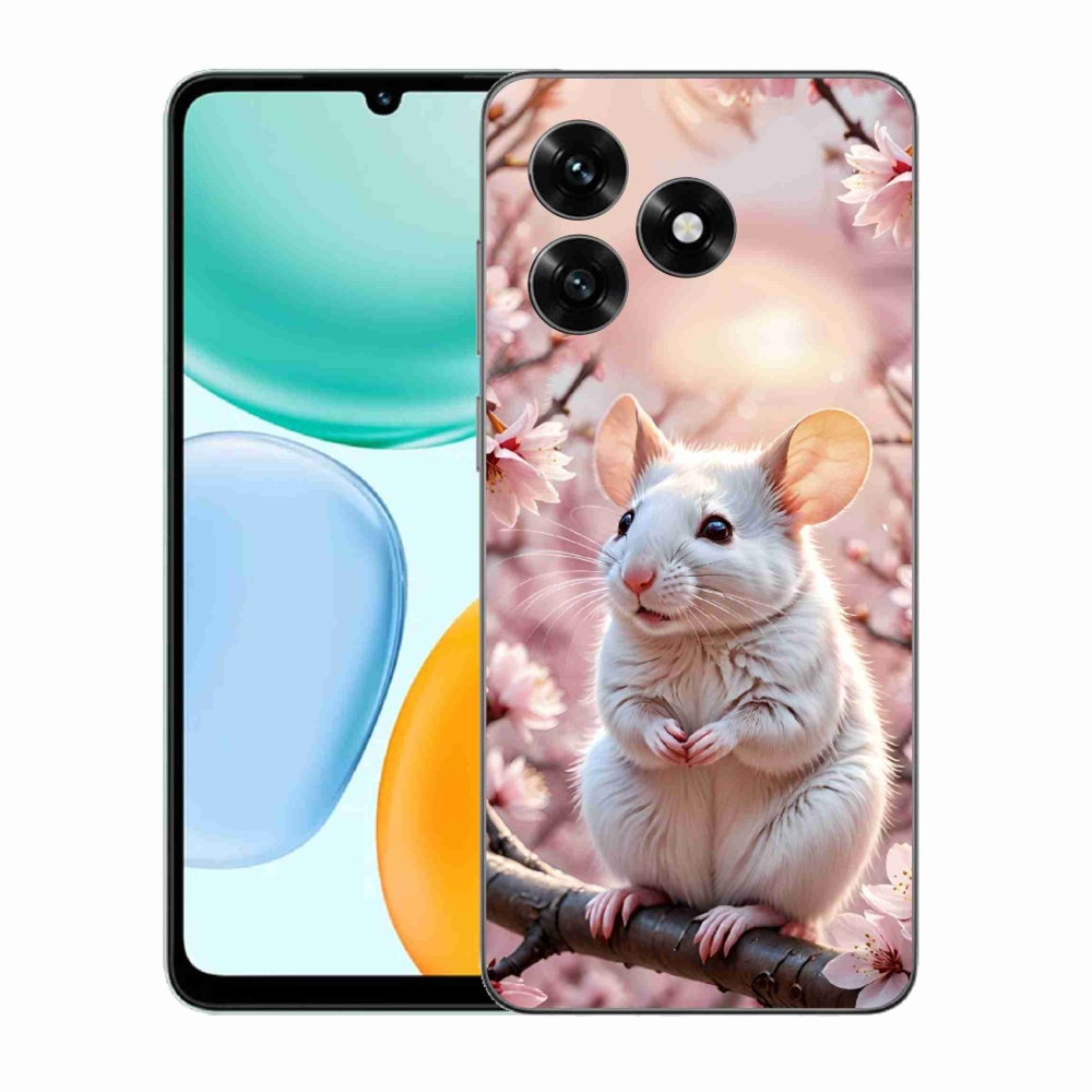 mmCase gél tok az Honor X5c Plus-hoz – fehér egér egy ágon
