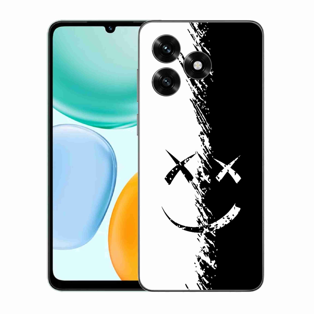 Zselés borítás mmCase a Honor X5c Plus számára - fekete-fehér mosolygó