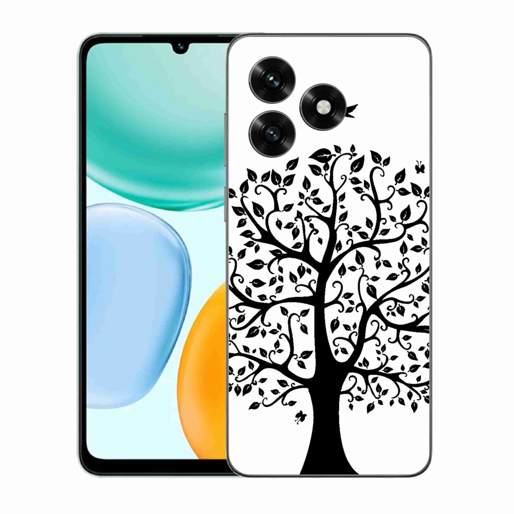 Zselés borítás mmCase a Honor X5c Plus számára - fekete-fehér fa