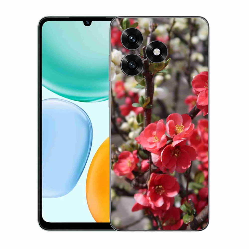 Zselés borítás mmCase a Honor X5c Plus számára - piros virágok