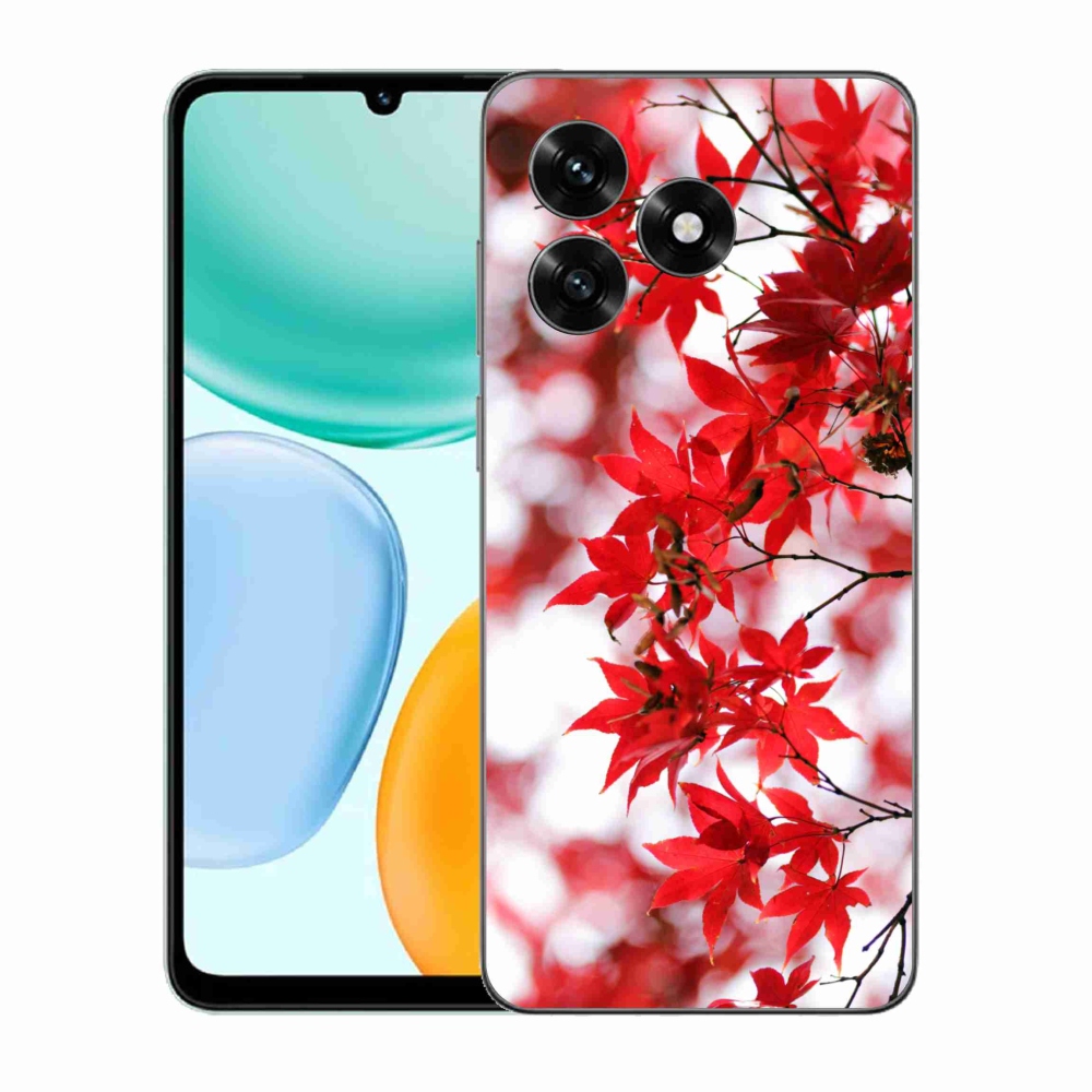 Zselés borítás mmCase a Honor X5c Plus számára - piros levelek