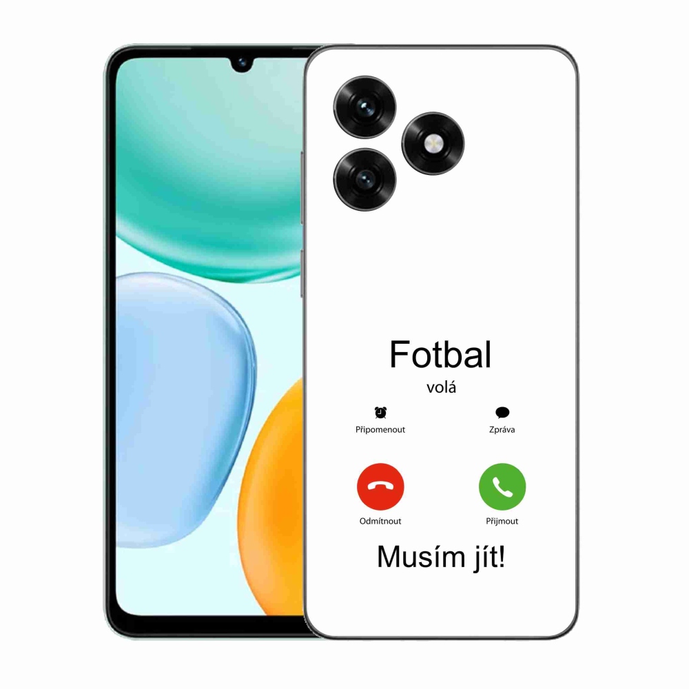 Gél borítás mmCase a Honor X5c Plus számára - futballhívások fehér háttérrel