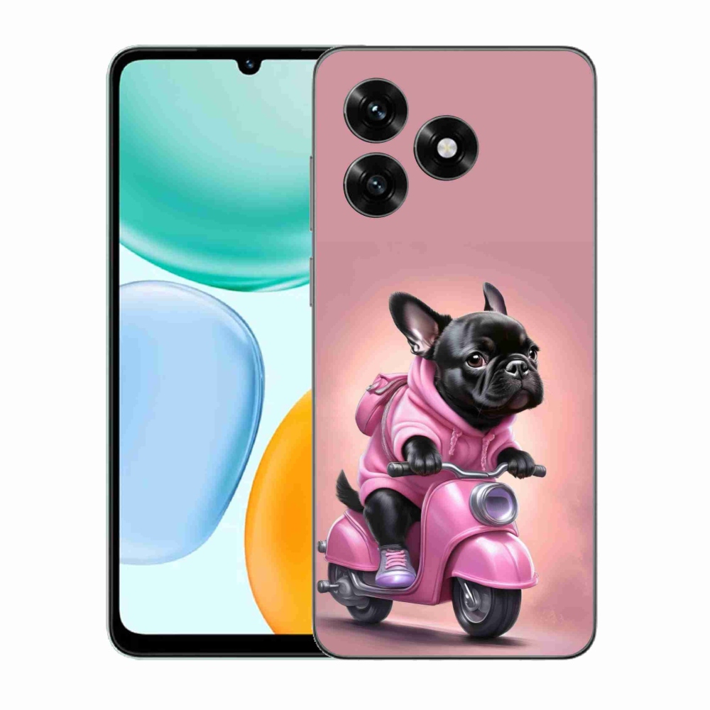 Gél borítás mmCase a Honor X5c Plus-hoz - Francia bulldog egy robogón