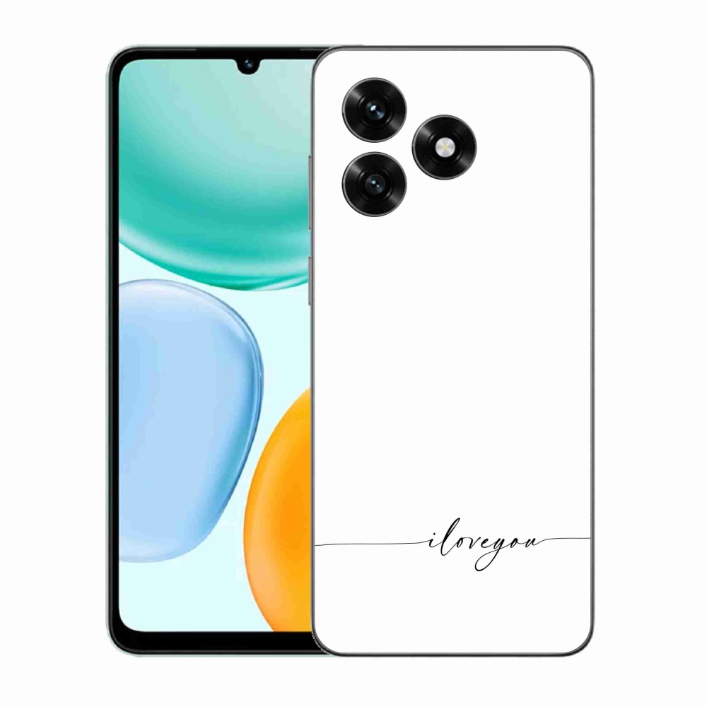 Gél borító mmCase a Honor X5c Plus számára - I love you fehér háttérrel