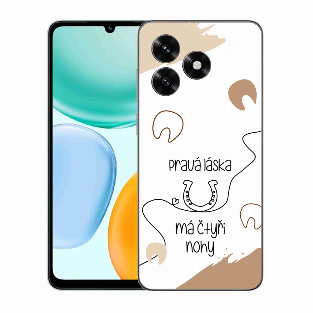 Gél borítás mmCase a Honor X5c Plus készülékhez - ló motívum fehér háttérrel